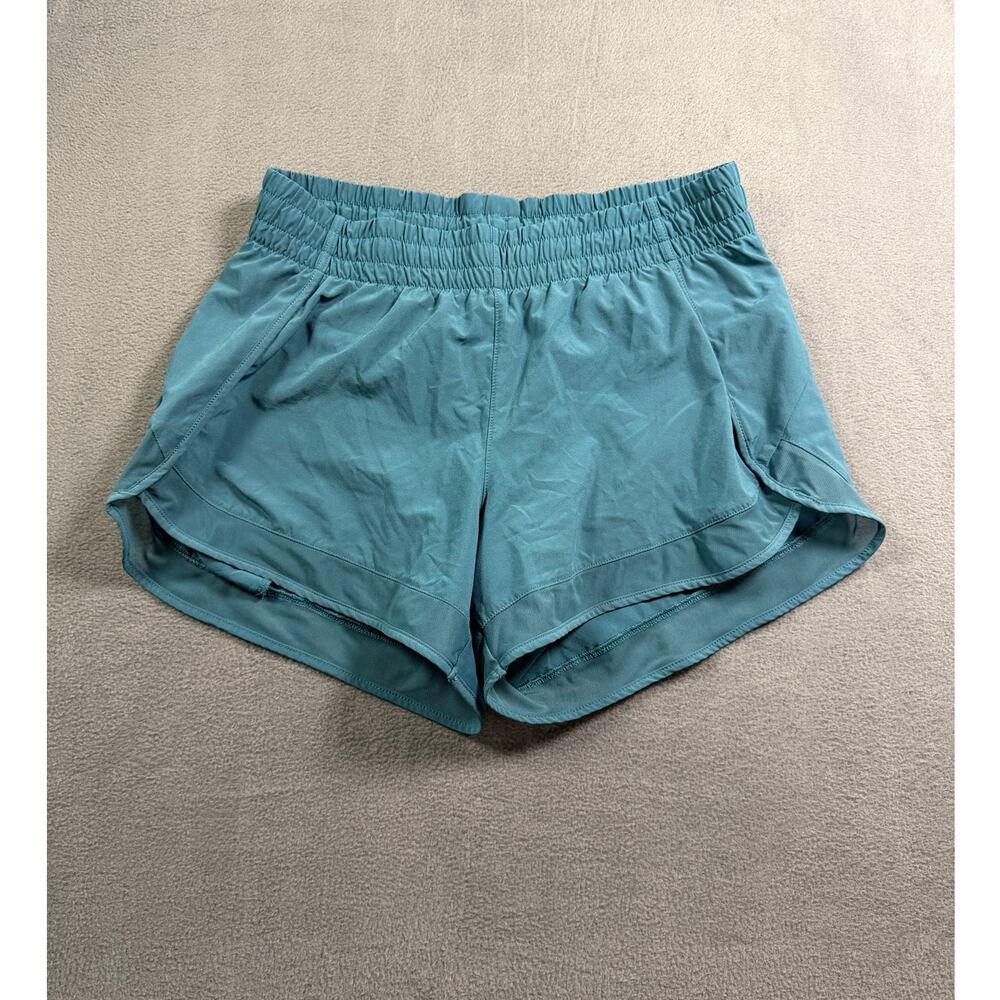 Athlete Womens Small Coastal Teal Mesh Racer Running Shorts Lined Mid Rise
